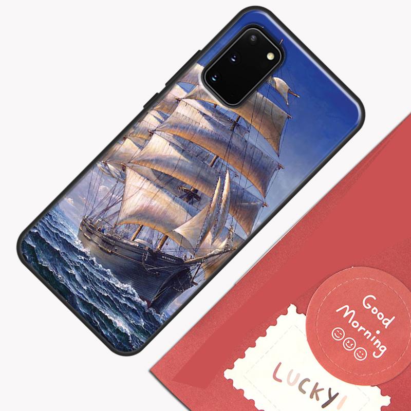 Sailing Pirate Ship Boat Phone Case For Samsung Galaxy S25 S24 S20 S21 S22 S23 Ultra S9 S10 Plus S25 FE Cover Shell