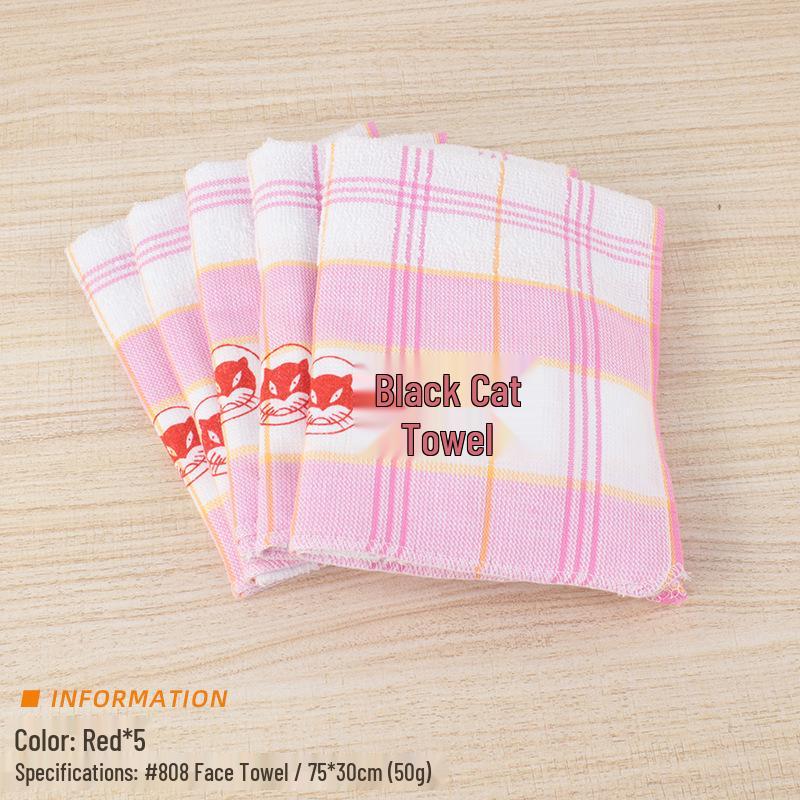 2024 Black Cat Striped Face Wash Towel - Beautiful, Thin, Home Use, Great Gift
