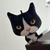 Realistic Big Face Cat Keychain Fluffy Fluffy Kitty Pendant Backpack Ornament  Backpack Decoration