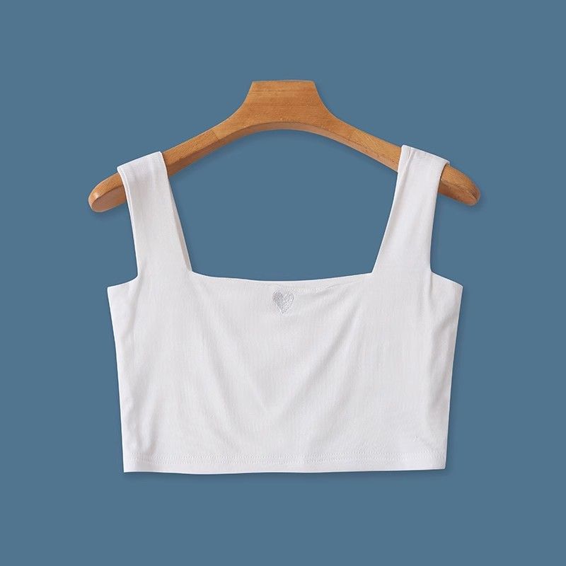 4473 Knitting Vest Summer Pullover Cotton Silm Slim Looking Midriff Outfit Pure Color Tube-Top Beauty Back Shirt Women's Clothing Export