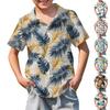 Jungen kurzärmeliges Hawaiihemd, Kinder Sommer Hemd mit Knöpfen