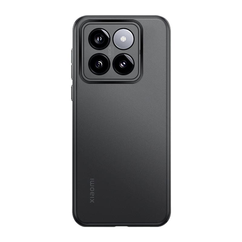 GURRS Xiaomi 14 Pro Case, Full-Coverage Ultra-Thin Matte Semi-Transparent Shockproof Soft Silicone Protective Cover, Deep Space Black