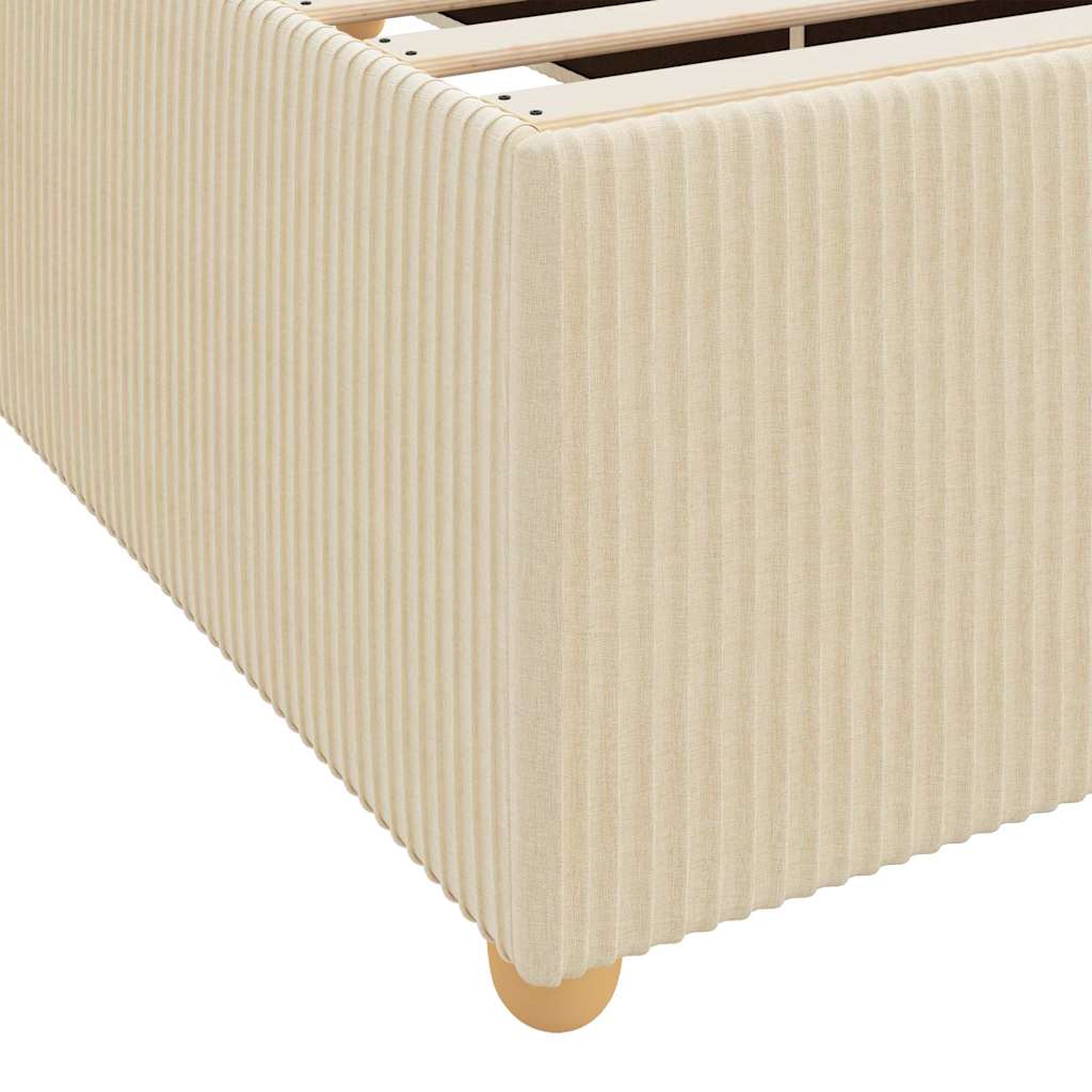 Bed Frame with Mattress Cream 140 x 200 cm Fabric