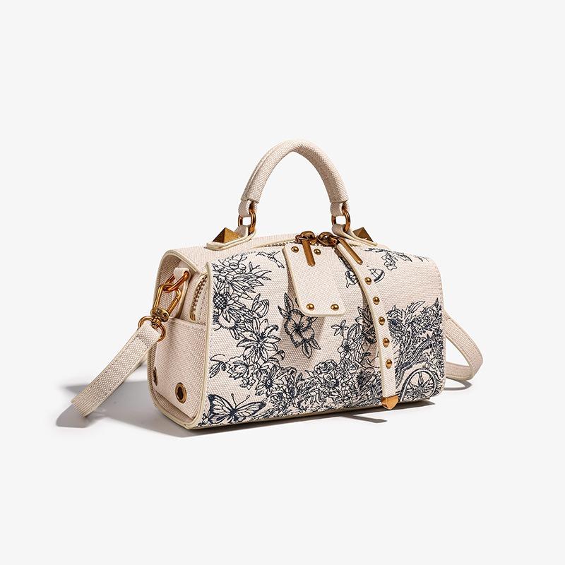 Hvauen bag women's bag light luxury leather pillow bag niche thorn handbag messenger bag