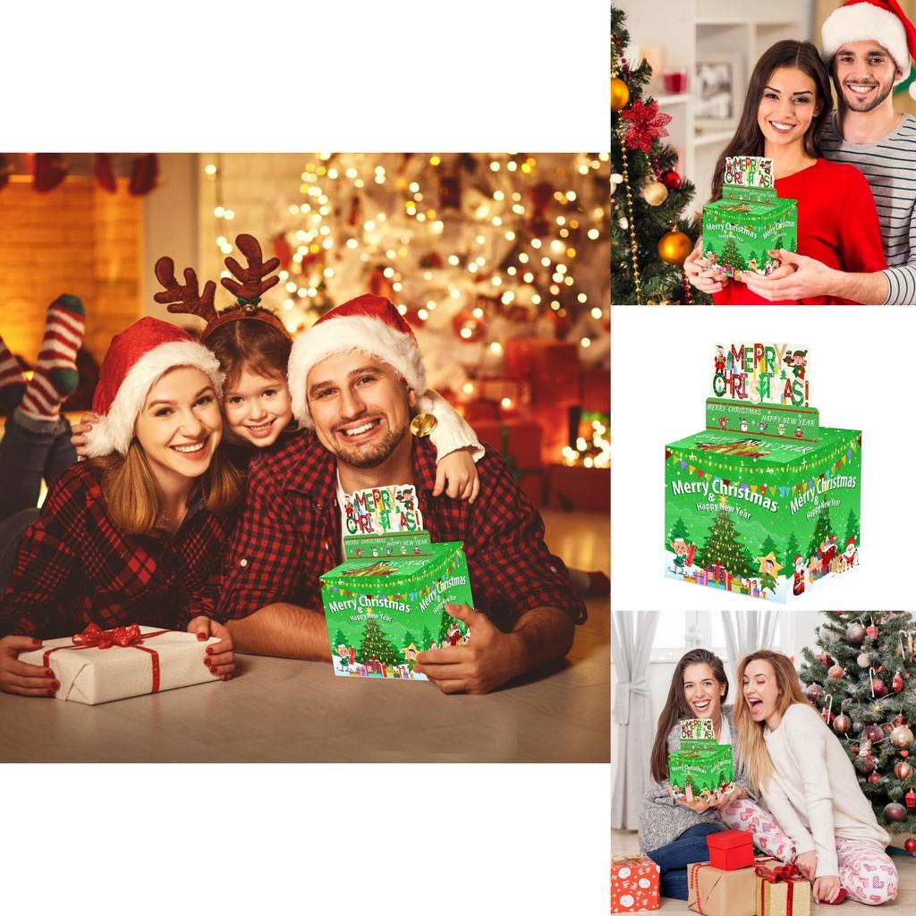 Christmas Theme Party Decor Gift Box With Green Gradient Christmas Tree Design For Holiday Celebrations