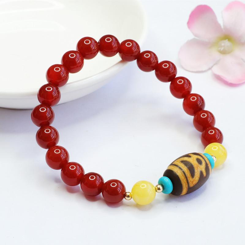 2026 God of Wealth Tibet Beads Red Agate Bracelet Chalcedony Jewelry Factory Live Delivery S2040404