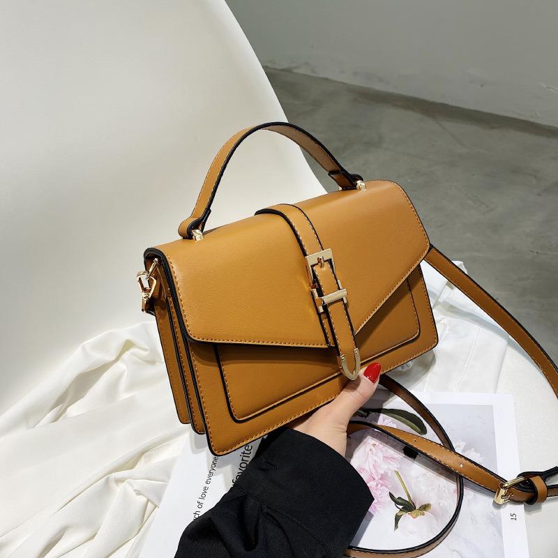 New Trendy Vintage Single-Shoulder Handbag Winter Solid Color Versatile Crossbody Small Square Bag
