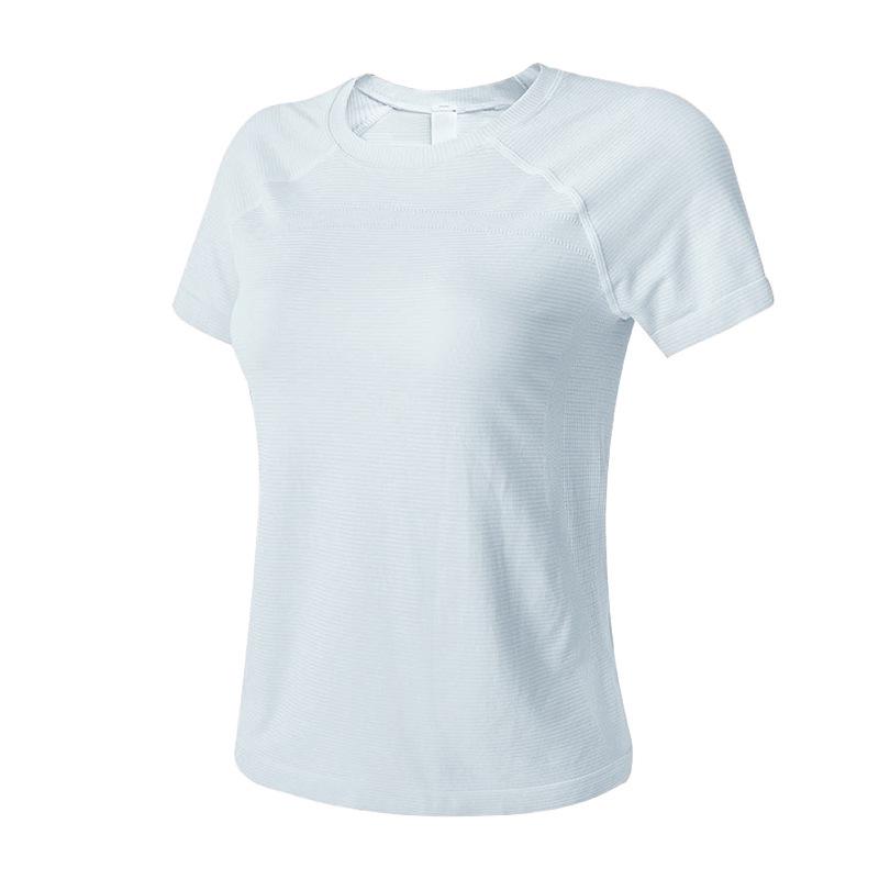 Women's Slim-Fit Knit Yoga Tee - One-Piece, Short Sleeve, Casual Outdoor Sports Top