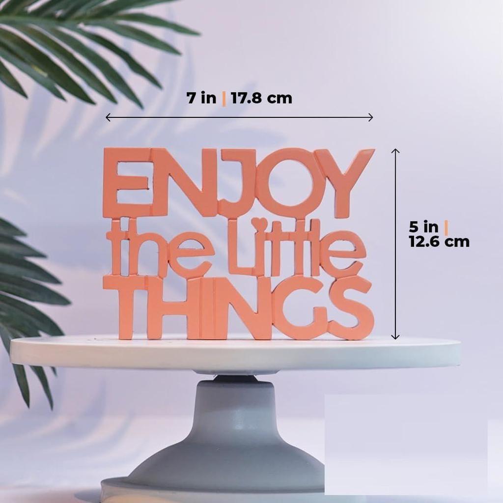 Genieße die kleinen Dinge - Rosa Tischdeko: Perfekt für Zuhause, Büro, Schreibtisch oder Regal. Ausgefallenes Zimmerdekorations-Schmuckstück