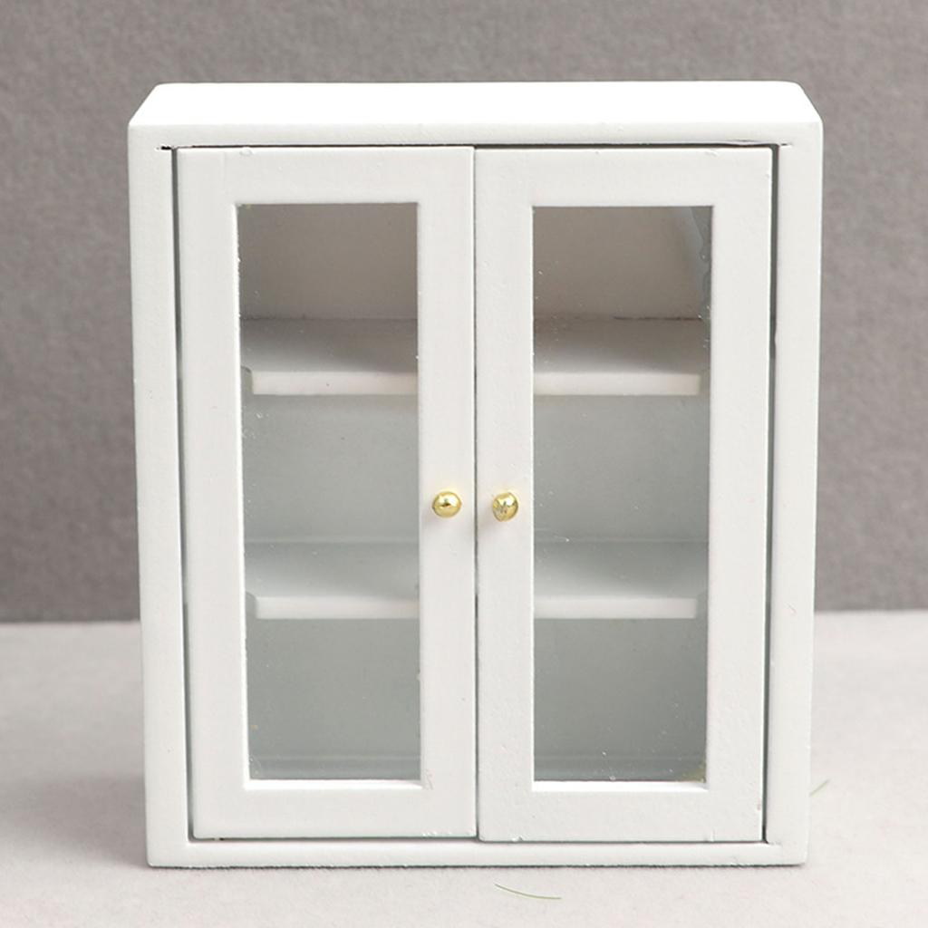 Realistic Wood Shelf Realistic Pretend Play Display Cabinet Model Toy Vintage Display Shelf 1:12 Doll House