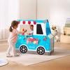 VEVOR Ice Cream Cart for Kids, 20+ PCS Ice Cream Truck Wooden Playset, Pretend Play Stand with Steering Wheel & Chalkboard