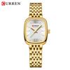 CURREN Fashion Quartz Women Watch Simple Elegant Square Dial Gold Stainless Steel Strap Waterproof Leisure Business Watches
