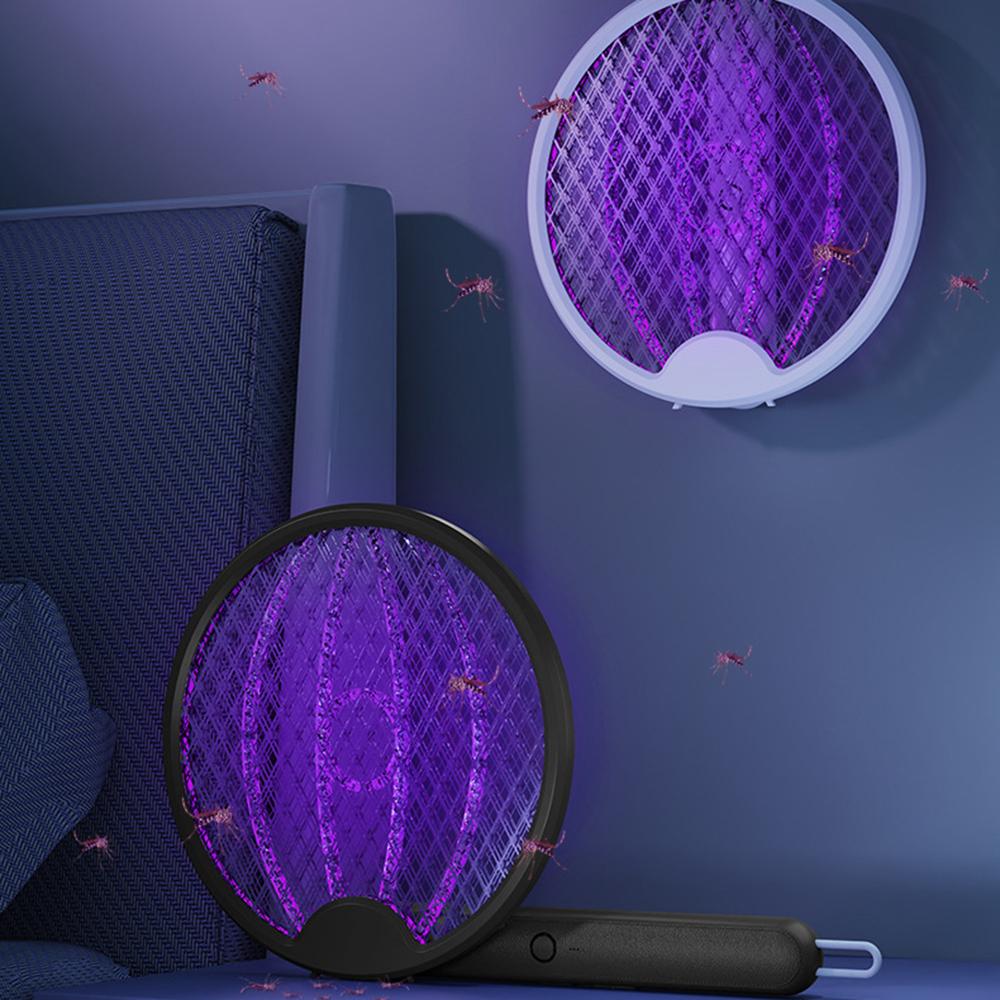 Foldable Handheld Electric Mosquito Killer Upgraded 4 In 1 Bug Zapper USB Rechargeable Fly Swatter With UV Light Trap Insect