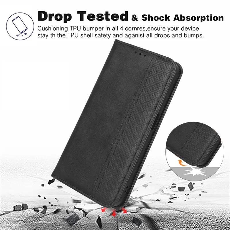 For Realme GT 7T 7 T Lær Retro Bok Flip-deksel for Realme GT7 6T NEO 7X 6SE C71 Magnetisk Lommebok Kortholder Telefonvesker Etui Skall