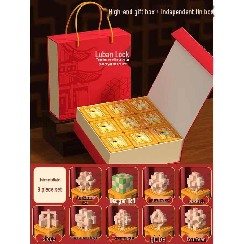 HANDUNYOU Luban Lock Puzzle Set