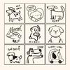 Wood Rubber Stamp Lovely Cats Stamp Animal Stamp Decorative Stamp Cartoon Dogs Stamp