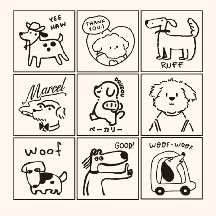 Wood Rubber Stamp Lovely Cats Stamp Animal Stamp Decorative Stamp Cartoon Dogs Stamp