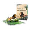 55KF Fathers Day 3D Foldable Card Unique 3D Animal Design Card Blessing Greeting Card for Fathers Day Accessory Gift