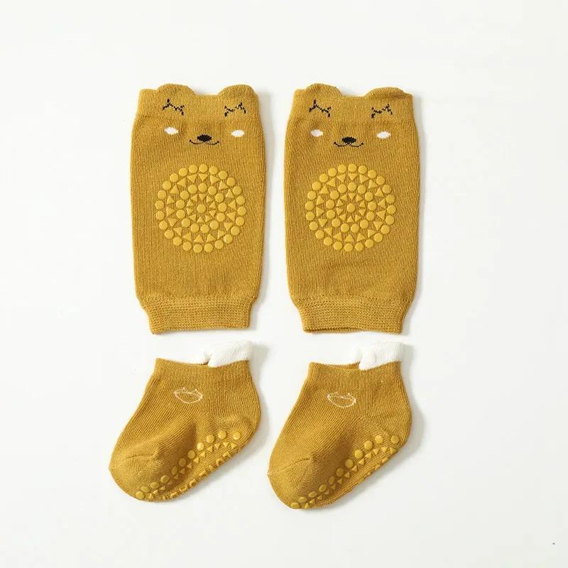 Krabbelschutzsocken Set Sommer Baby Knie Cartoon Anti-Rutsch Socken Kinder Boden Socken Knieschoner Gehen Schutz für Mädchen Jungen