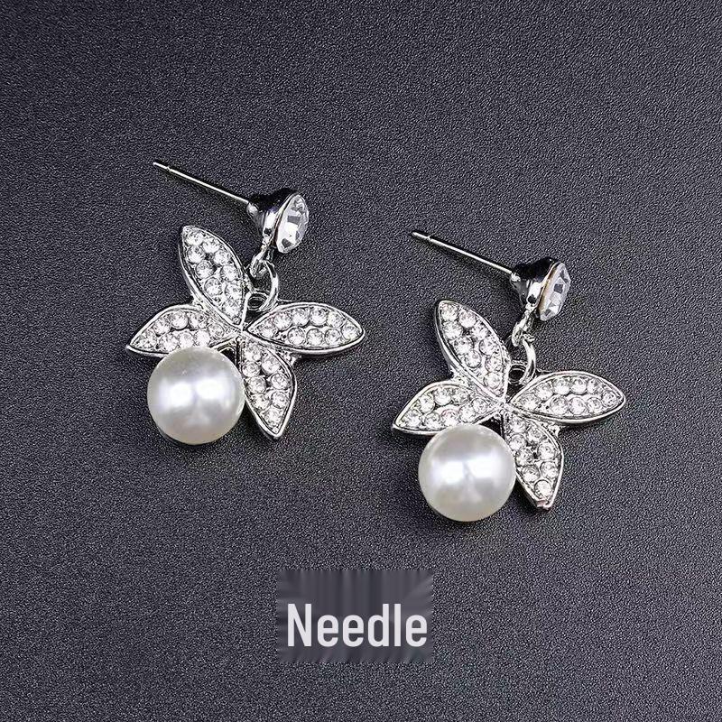 2023 Braut-Clip-Ohrringe: Hängeohrringe ohne Ohrloch für Hochzeiten & Abendkleider