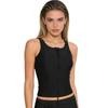 Women‘s Adaptive Swim Tank Zip Front Vest Sleeveless Press Button Straps with Removable Chest Pads for Pool Beach Activity