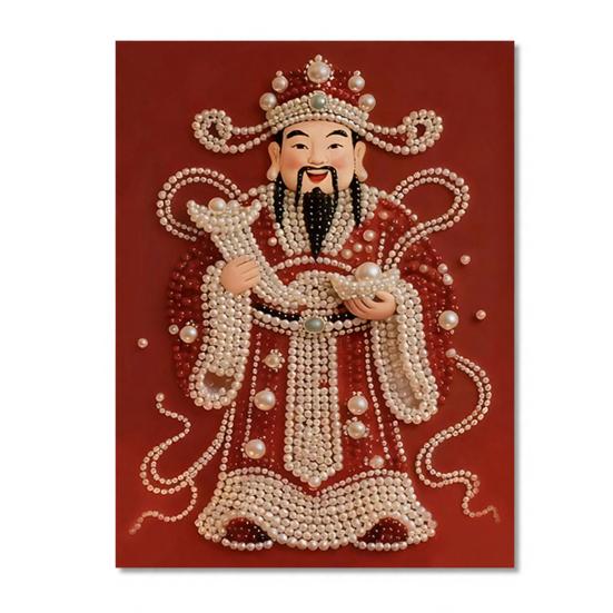 Chinese Horse Year Faux Pearl Painting Kit DIY 3D Lunar New Year Wall Art Zodiac Horse Home Craft Kit Spring Festival Gifts for Beginners Adults