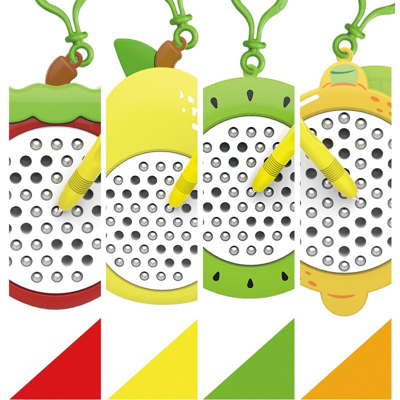 Cross-Border Magnetic Drawing Board Keychain: Fun and Educational Cartoon Animal Toy with Steel Ball Design