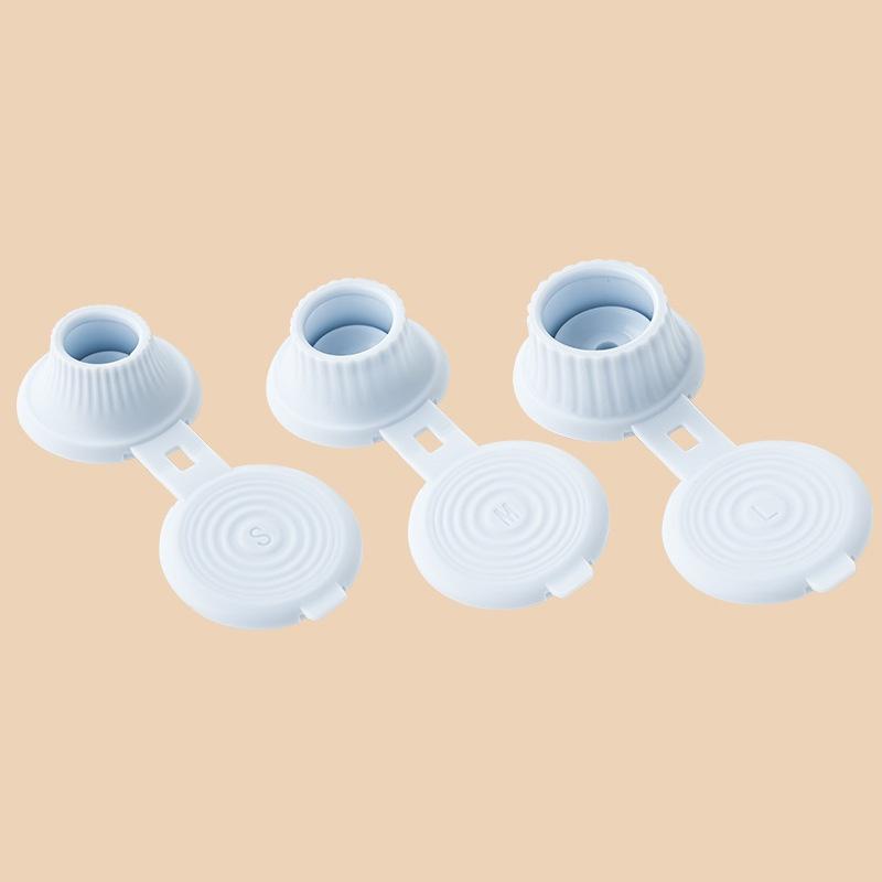 

Inverted Bottle Caps Inverted Caps Flipping Bottle Set 3Pcs 3 Sizes Adapters Transfer Connector Get Every Drop Out Of Lotions синій