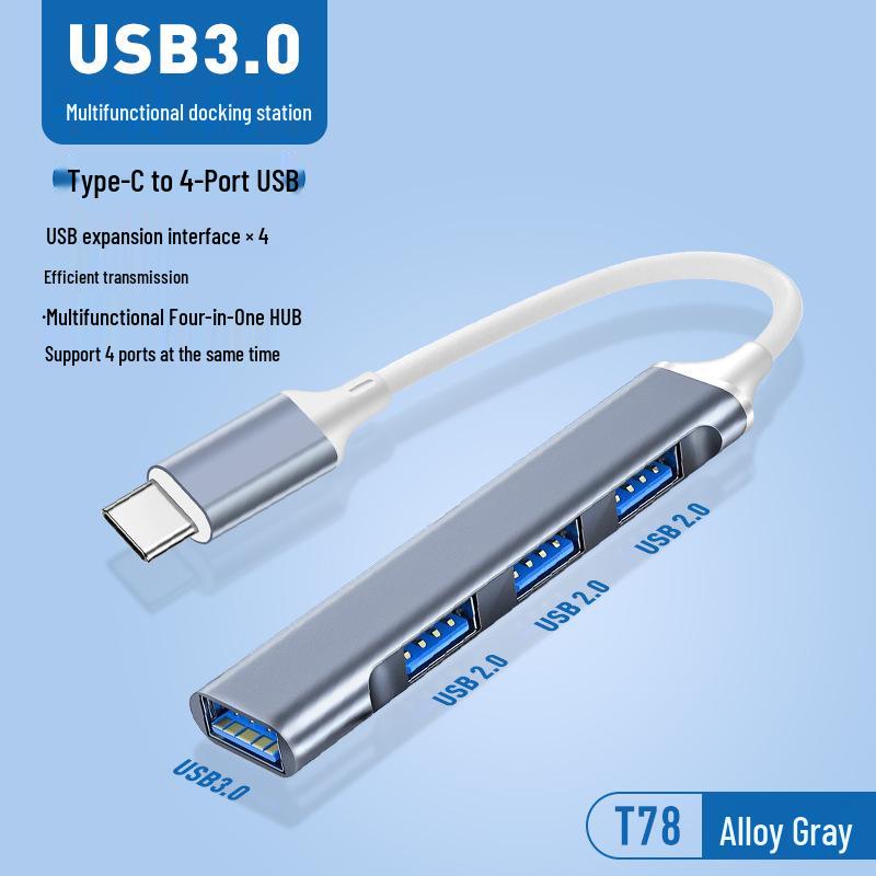 4-in-1 USB-C Multi-Function Docking Station Splitter Hub