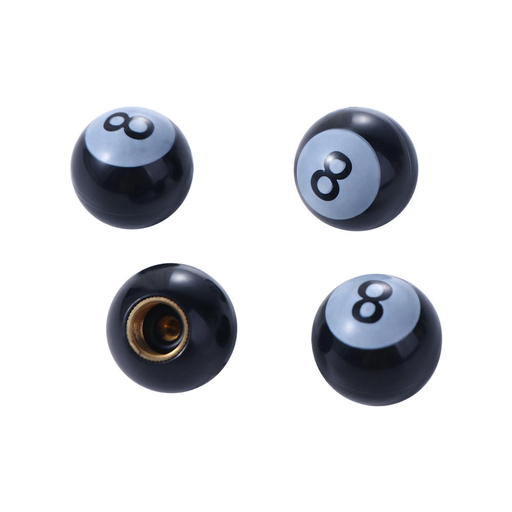 Pyłoszczelne nakrętki na wentyle opon z motywem "Pool 8 Ball"