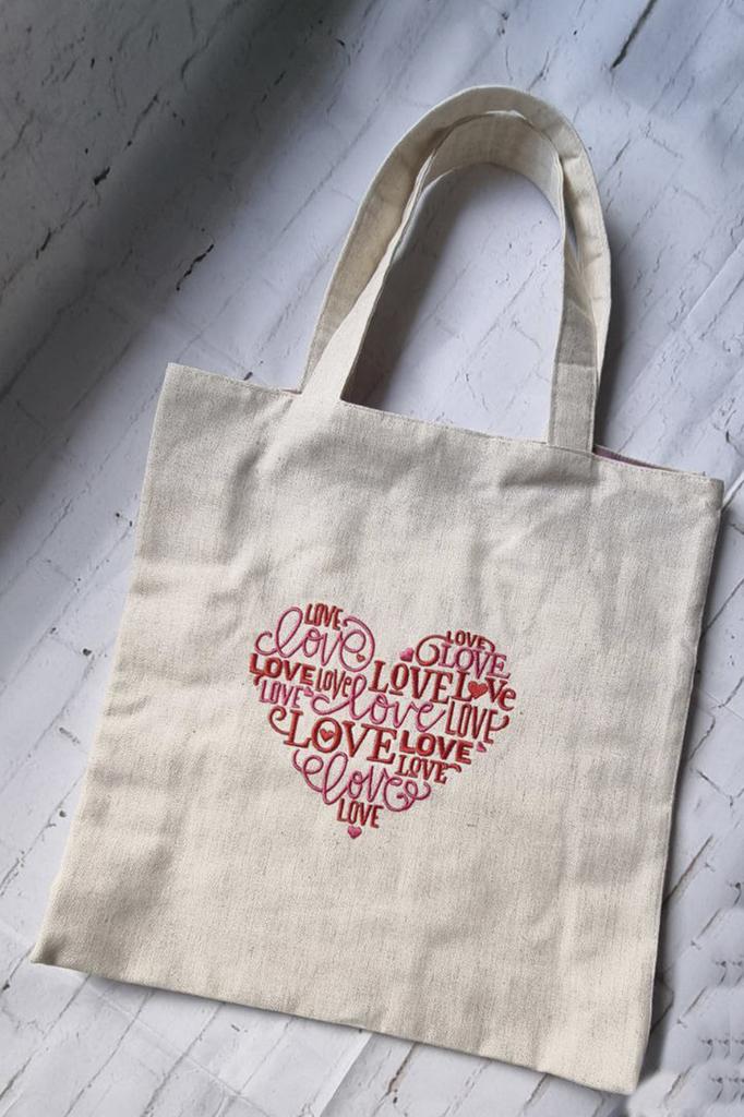 Shopper Bag with Embroidery Heart LB781 NeedleWoman Beige (39681005)