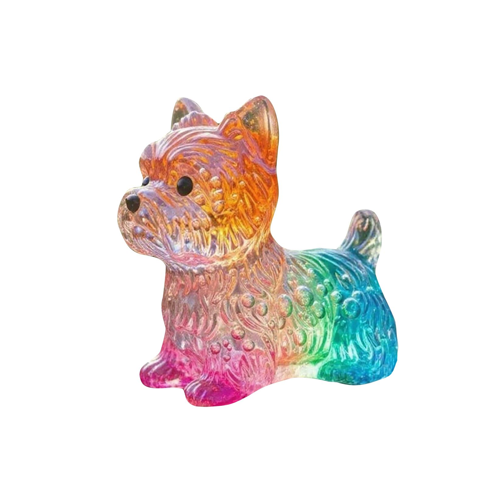 

Красочная фигурка щенка из прозрачного стекла, украшение собаки с градиентным эффектом One Size