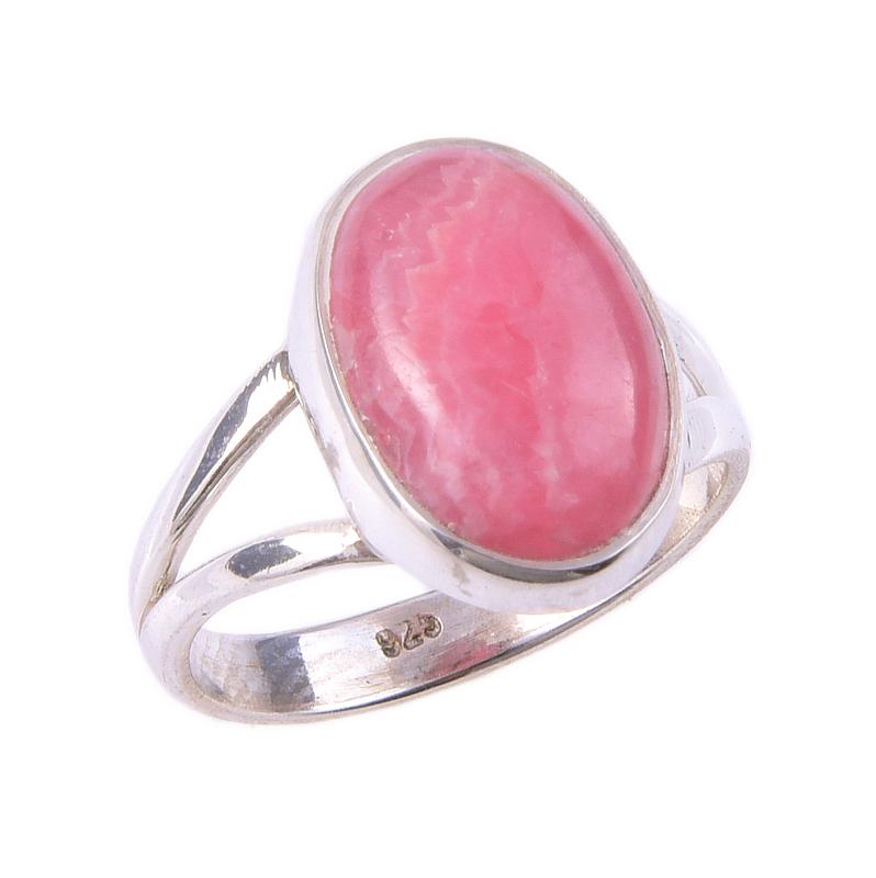 Natural Rhodochrosite Gemstone Handmade 925 Solid Sterling Silver Ring S.6 R5v18