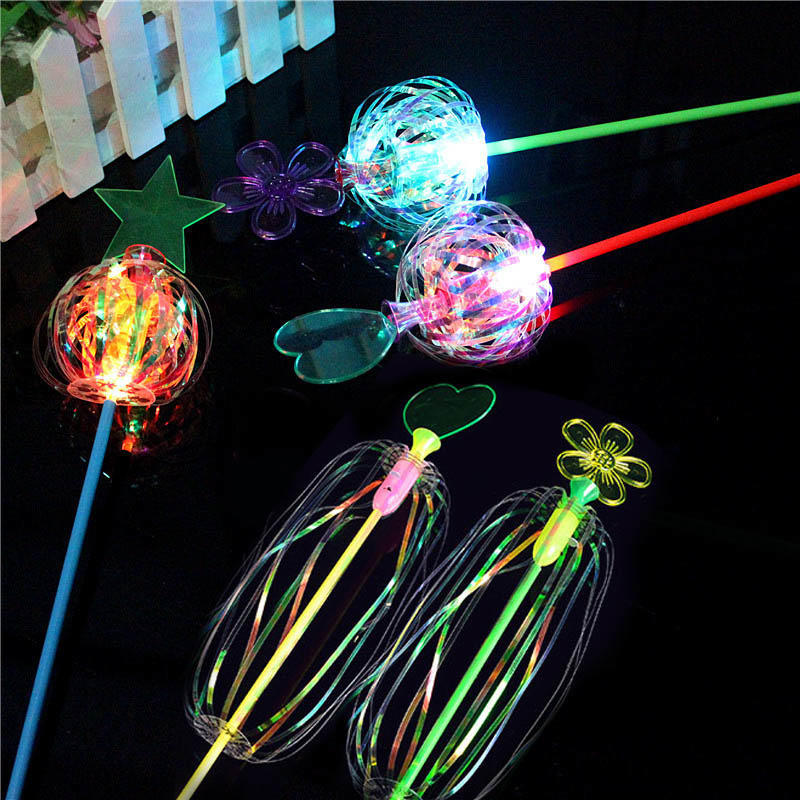 New Funny Magic Toy Sparkling Spindle Wand Amazing Rotate Colorful Bubble Shape Glow Stick Toys for Kid Children Gifts 2024