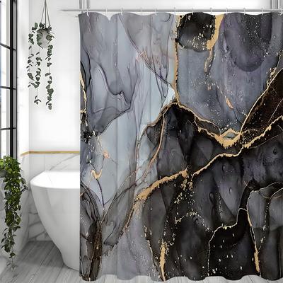 Abstraktní mramorová textura umění luxusní gradientový sprchový závěs, koupelnový dekorativní sprchový závěs, vodotěsný sprchový závěs s H