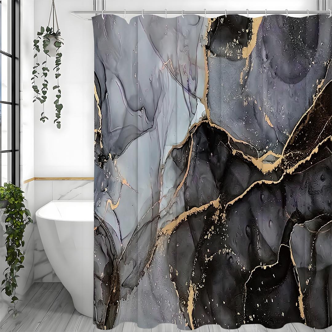 

Абстрактная мраморная текстура Искусство Роскошная градиентная шторка для душа, Декоративная шторка для душа для ванной комнаты, Водонепроницаемая шторка для душа с H 90*180cm