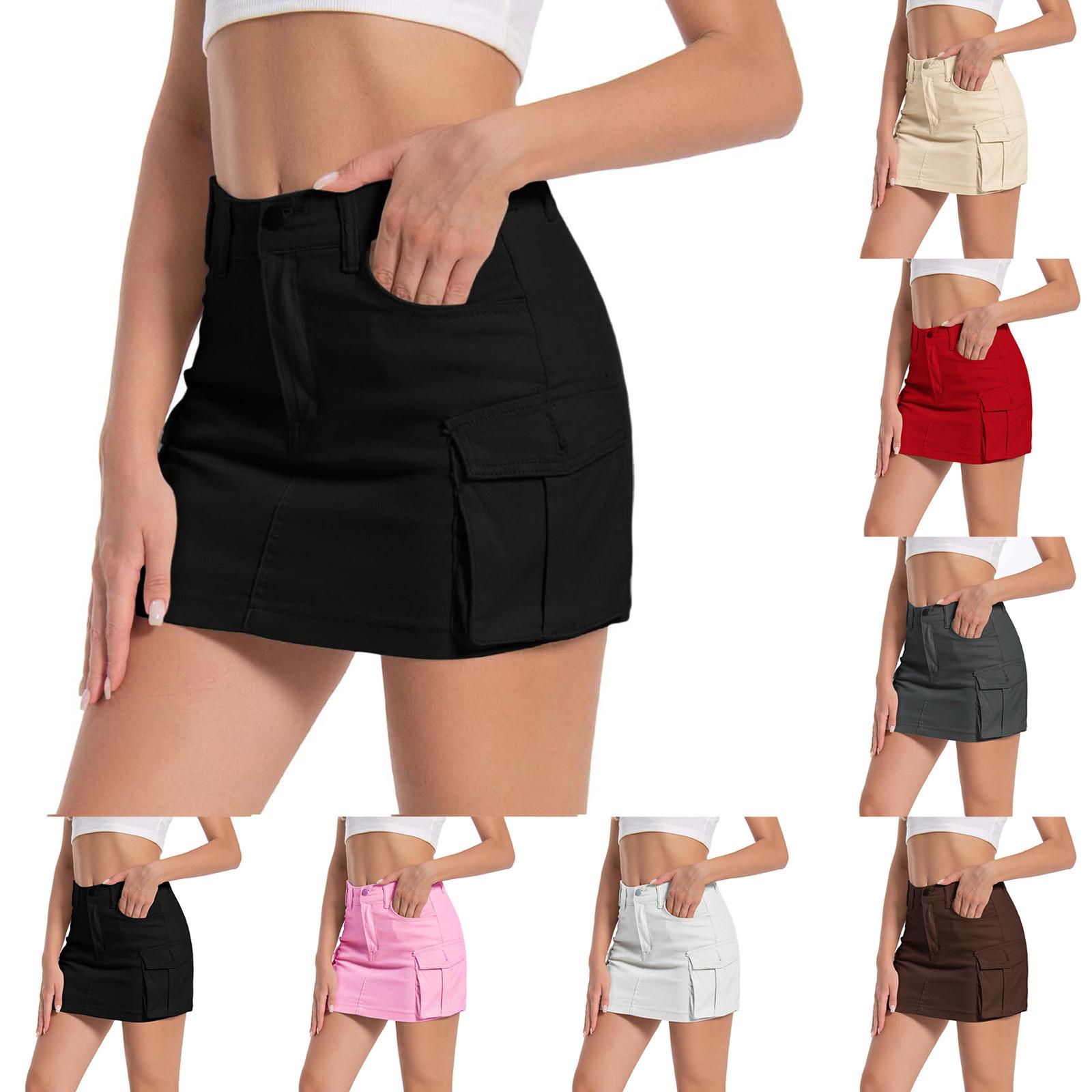 

Women s High Waisted Pocket Work Dress Fashionable Mini Skirt