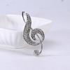 Simple Creative Rhinestone Note Brooch Suit Badge Decoration Pin Jewelry Fashion Temperament Collar Pin