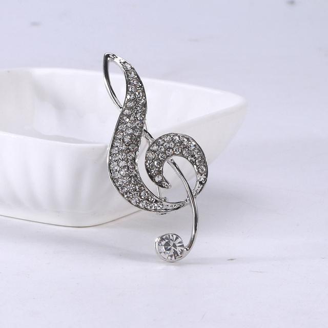 

Sleek Simple Style Creative Rhinestone Note Brooches Suit Badge Decoration Pin Jewelry Stylish Fashionable Temperament Collar PinSimple Jewelry