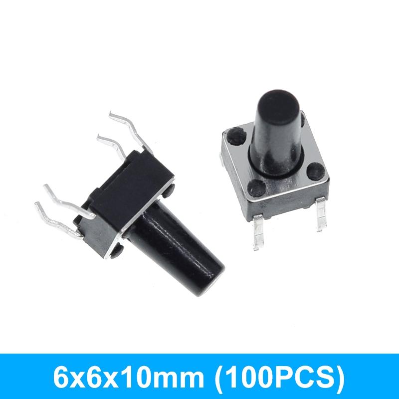 100/300pcs 6X6X5/4.3/5.5/6/7/8/9/10/13MM Tact Switch Push Button Switch 12V 4PIN DIP Micro Switch For TV/Toys/home use Button
