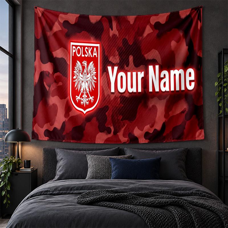 Personalized Tapestry Wall Hanging Poland Football Pattern Art Background Cloth