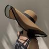 Women Sun Hat Waves Beach Cap Ladies Hat Big Brim Sun Visors UV Cut Bucket Panama Caps Foldable Straw Summer Sunscreen Vintage