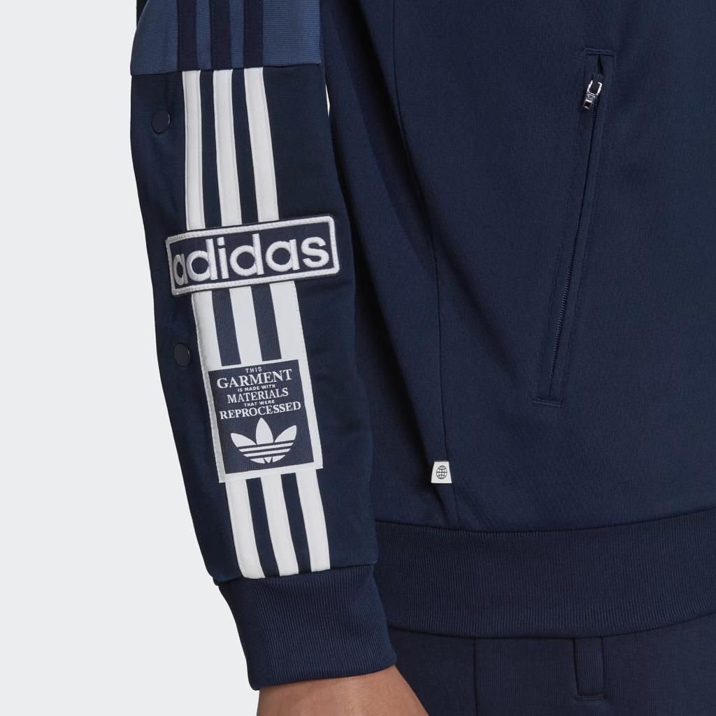 Adidas Originals Trefoil Re-Process Side Stripe Zip-Up Track Jacket Men Outerwear Blue HK7477