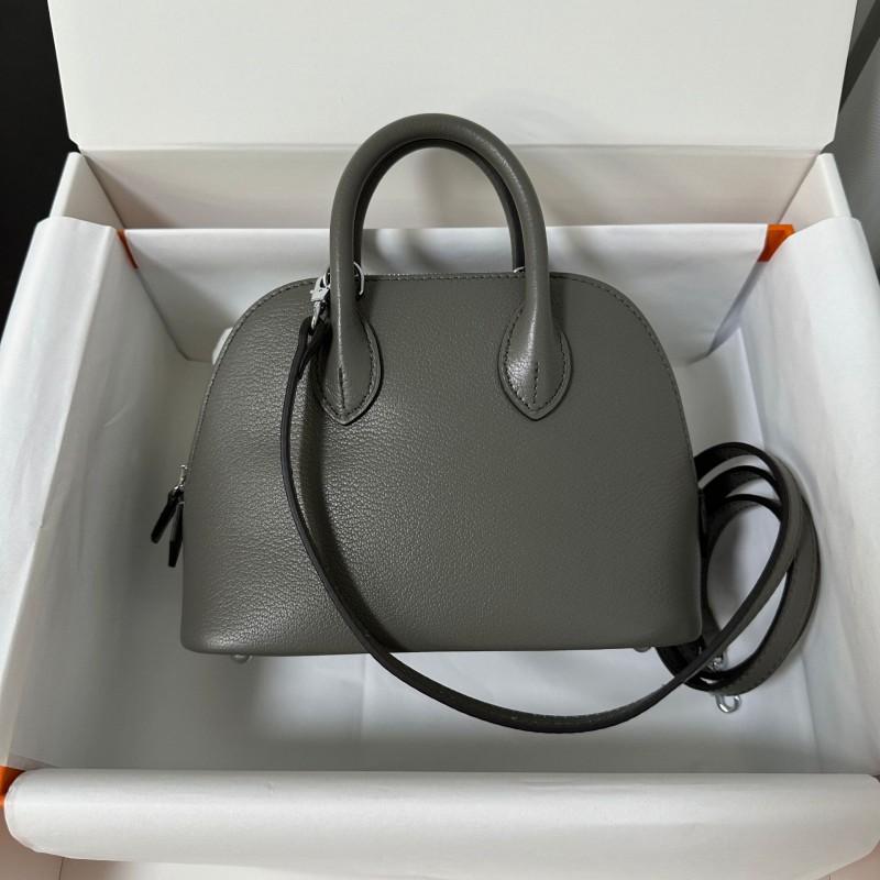 Mini Shell Bag Top Grain Leather Crossbody Shoulder Handbag Small Bowling Women
