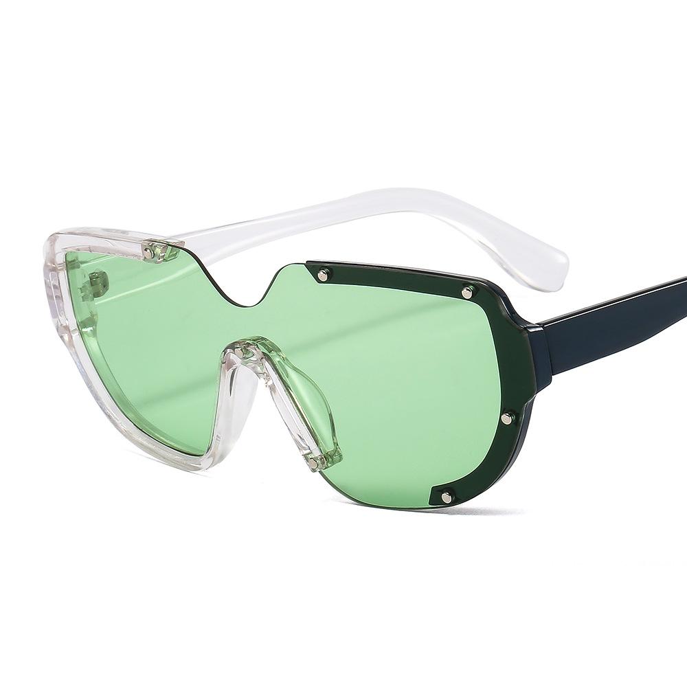 Double Color Rimless Sunglasses UV400 One Piece Lens Punk Shades for Women Men Luxury Sun Glasses Gafas