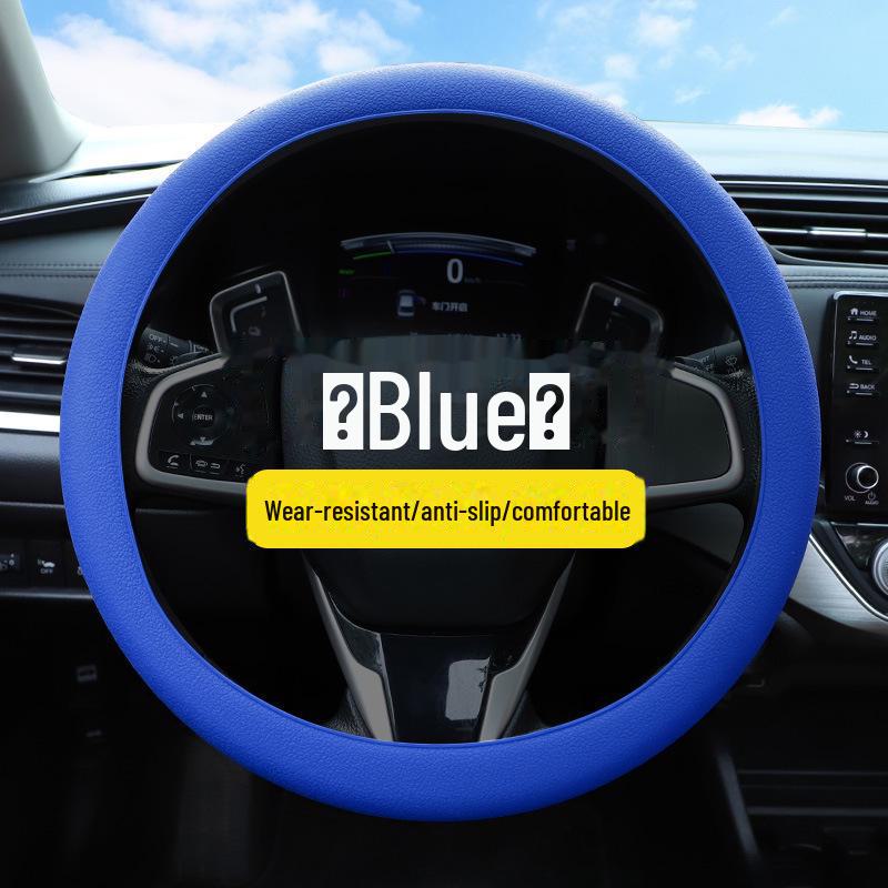 Ultra-Thin Silicone Steering Wheel Cover - Non-Slip, Sweat-Absorbent, All-Season, Unisex, Soft