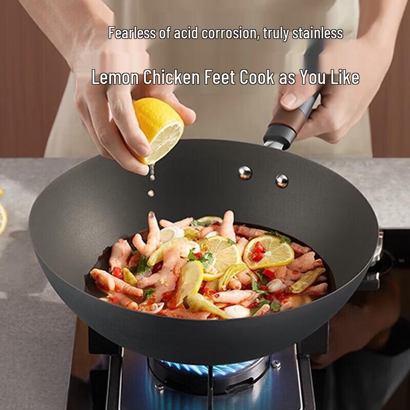 SUPOR 32cm Titanium Rust-Proof Iron Wok