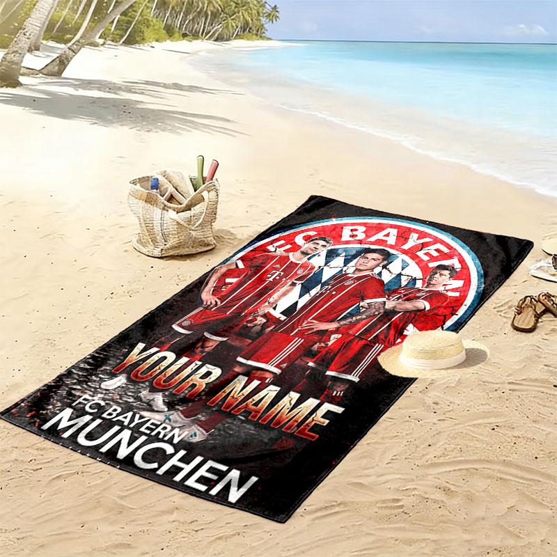 Custom Fc Bayern Munich Print Beach Towel, Large Soft Quick Dry Towel for Beach Camping Swimming