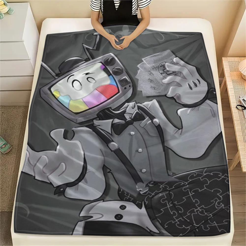 

1PC Mr. Puzzles Smg4 Print Flannel Blanket, High quality Comfortable for All Seasons, Home Decor, Warmth and Comfort, Perfect for Christmas Gifts 92 80cm x 120cm