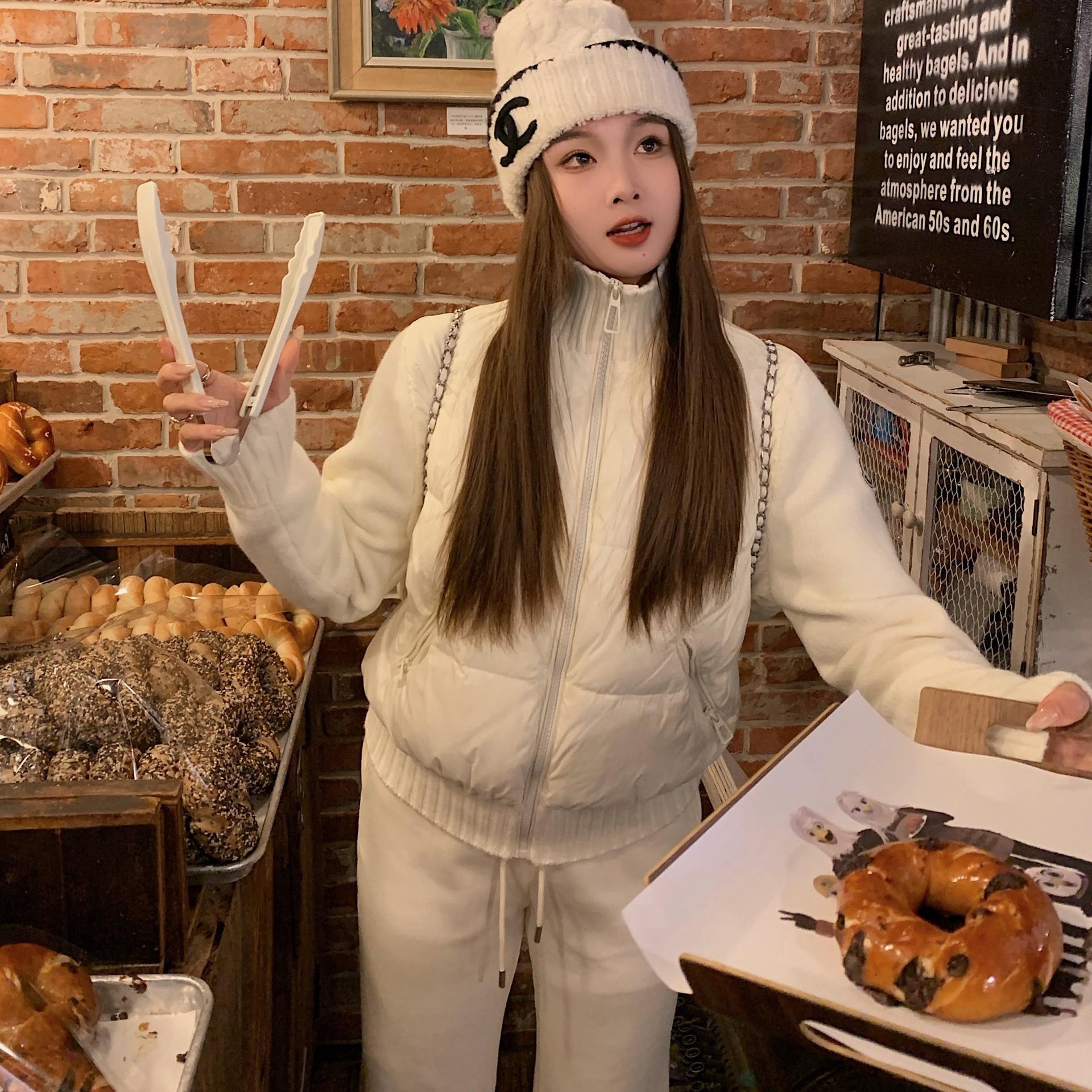 

Зимняя женская облегающая милая модная вязаная куртка тонкая толстая короткая кофта XL белый